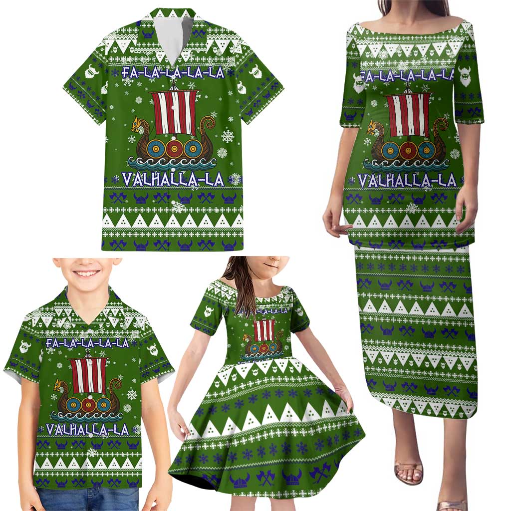 Amazing Viking Christmas Family Matching Puletasi and Hawaiian Shirt Xmas Holiday Patterns - Wonder Print Shop