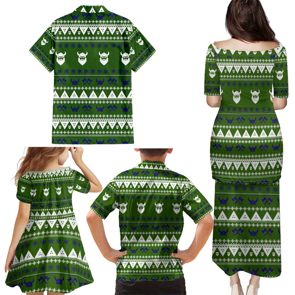 Amazing Viking Christmas Family Matching Puletasi and Hawaiian Shirt Xmas Holiday Patterns - Wonder Print Shop