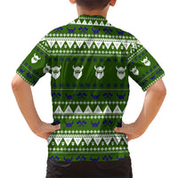 Amazing Viking Christmas Family Matching Short Sleeve Bodycon Dress and Hawaiian Shirt Xmas Holiday Patterns - Wonder Print Shop