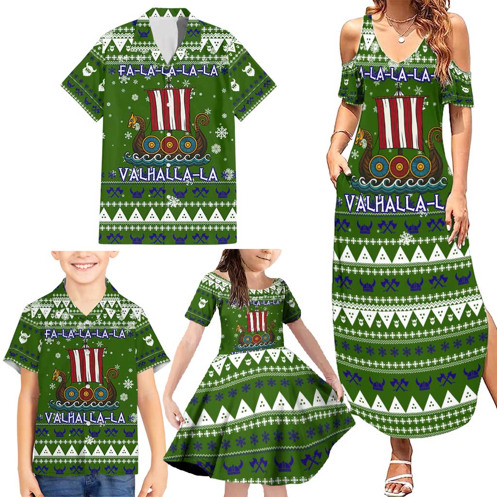Amazing Viking Christmas Family Matching Summer Maxi Dress and Hawaiian Shirt Xmas Holiday Patterns - Wonder Print Shop
