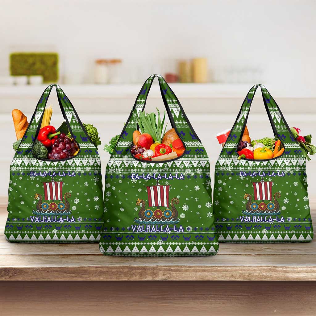 Amazing Viking Christmas Grocery Bag Xmas Holiday Patterns - Wonder Print Shop