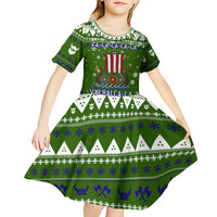 Amazing Viking Christmas Kid Short Sleeve Dress Xmas Holiday Patterns - Wonder Print Shop