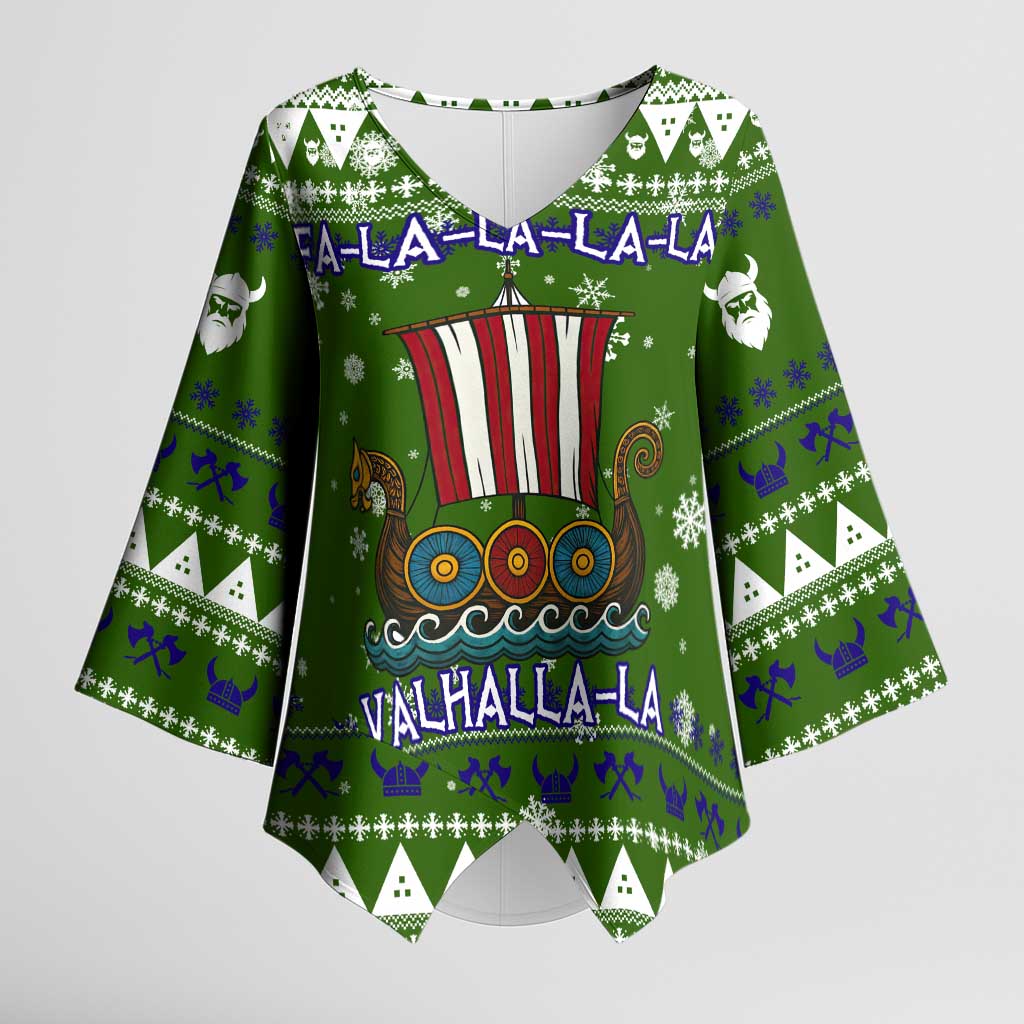 Amazing Viking Christmas Kimono Sleeve Blouse Xmas Holiday Patterns - Wonder Print Shop