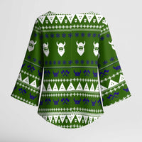 Amazing Viking Christmas Kimono Sleeve Blouse Xmas Holiday Patterns - Wonder Print Shop