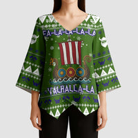 Amazing Viking Christmas Kimono Sleeve Blouse Xmas Holiday Patterns - Wonder Print Shop