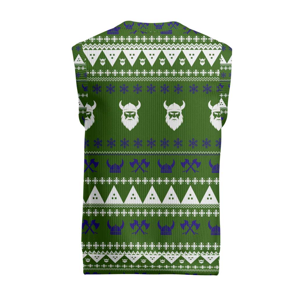 Amazing Viking Christmas Knitted V-Neck Vest Xmas Holiday Patterns - Wonder Print Shop