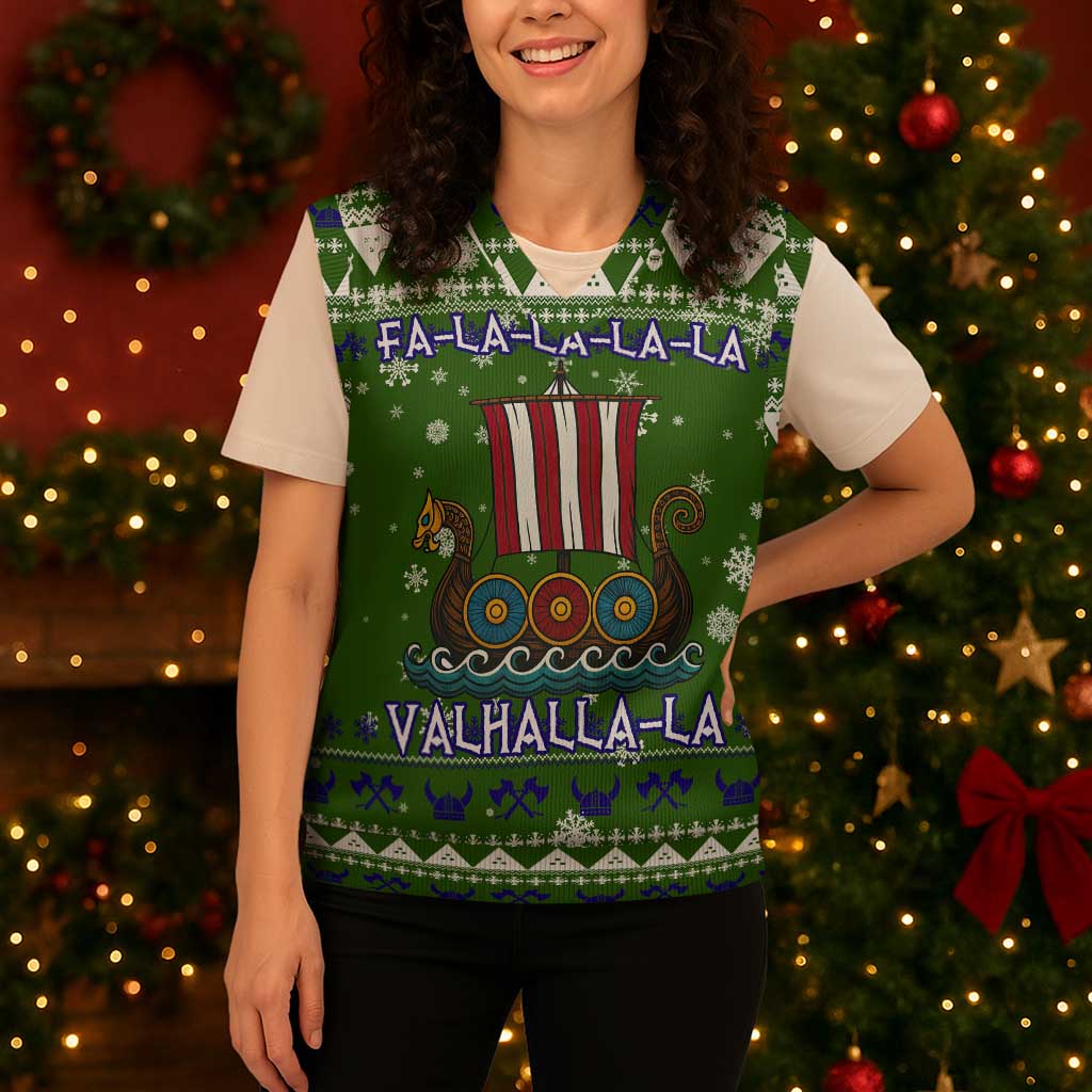 Amazing Viking Christmas Knitted V-Neck Vest Xmas Holiday Patterns - Wonder Print Shop