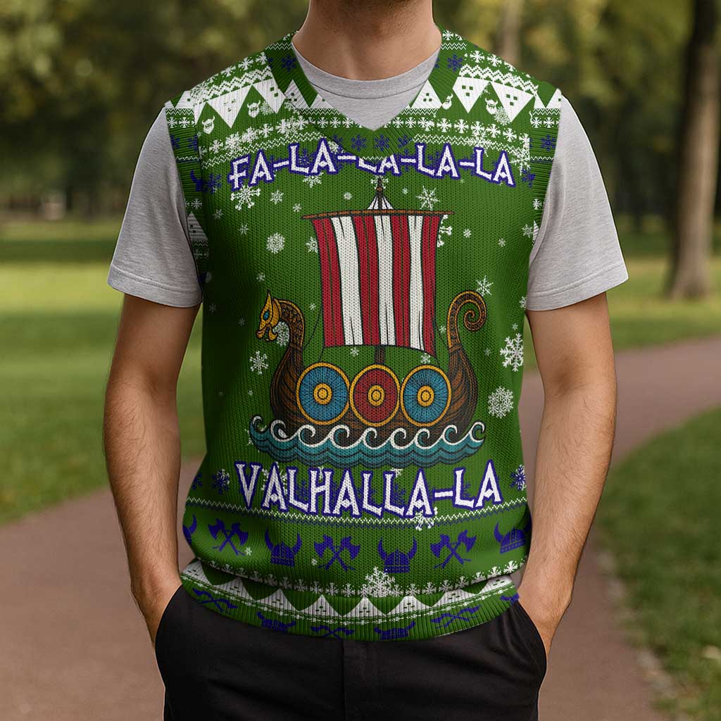 Amazing Viking Christmas Knitted V-Neck Vest Xmas Holiday Patterns - Wonder Print Shop