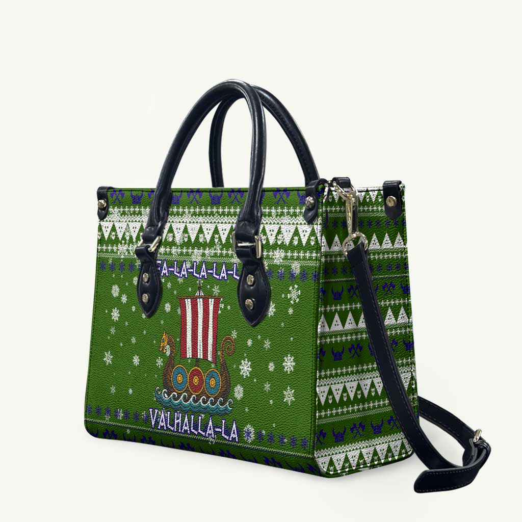 Amazing Viking Christmas Leather Bag Xmas Holiday Patterns - Wonder Print Shop