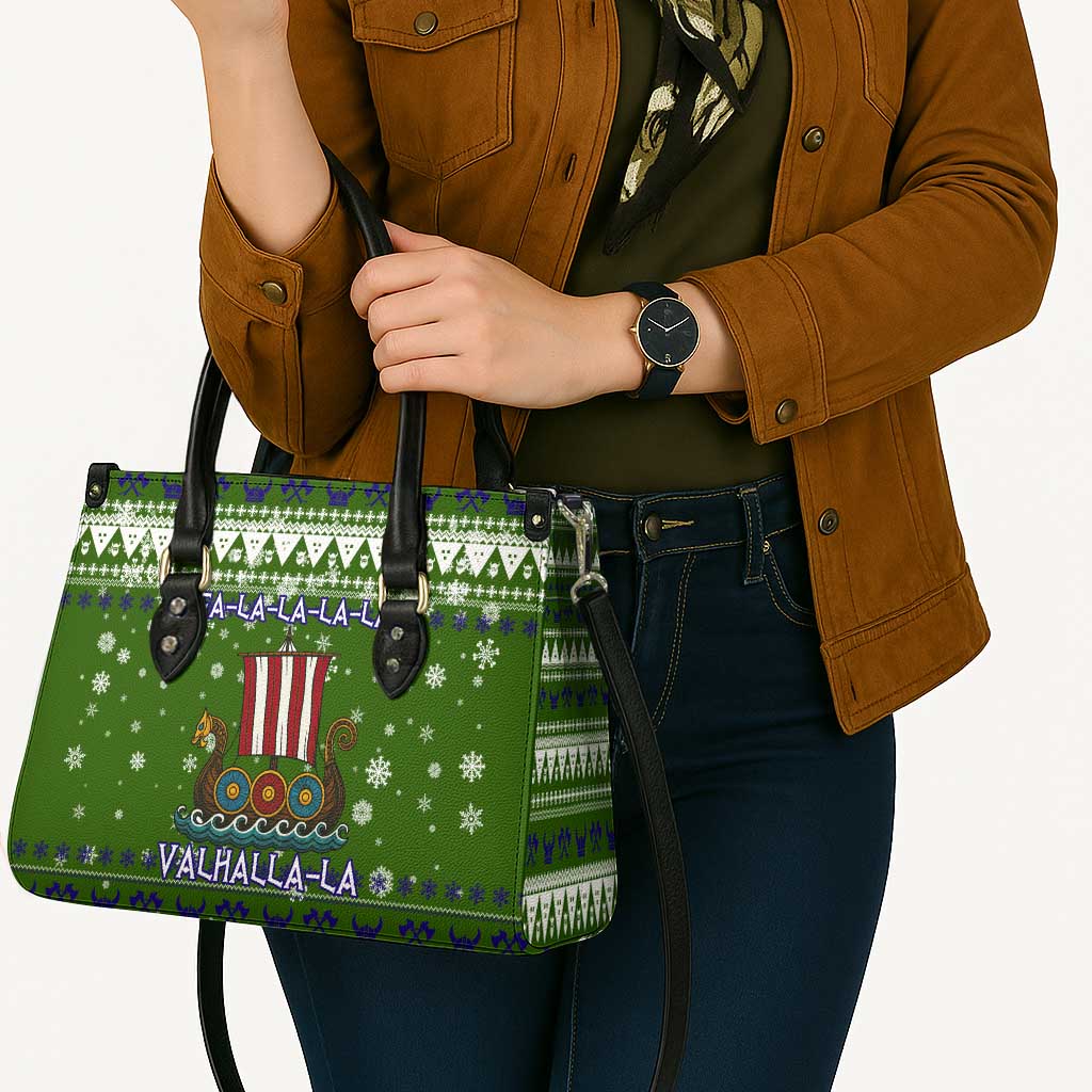 Amazing Viking Christmas Leather Bag Xmas Holiday Patterns - Wonder Print Shop
