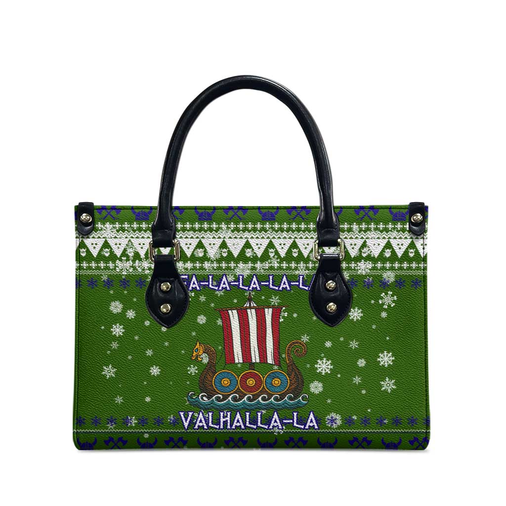 Amazing Viking Christmas Leather Bag Xmas Holiday Patterns - Wonder Print Shop