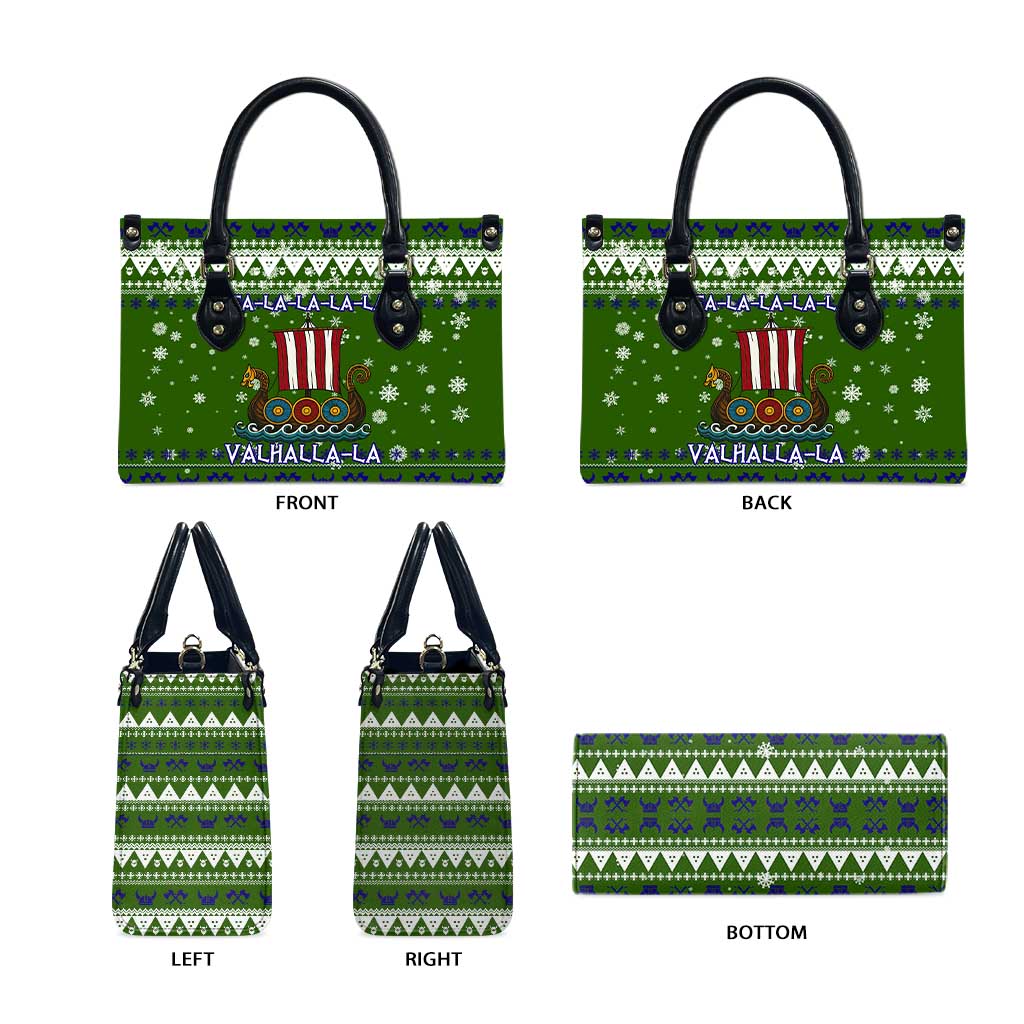 Amazing Viking Christmas Leather Bag Xmas Holiday Patterns - Wonder Print Shop