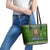 Amazing Viking Christmas Leather Tote Bag Xmas Holiday Patterns - Wonder Print Shop
