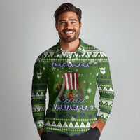 Amazing Viking Christmas Long Sleeve Polo Shirt Xmas Holiday Patterns - Wonder Print Shop