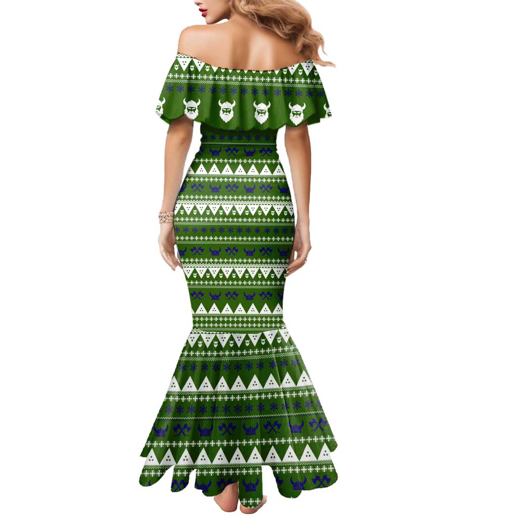 Amazing Viking Christmas Mermaid Dress Xmas Holiday Patterns - Wonder Print Shop