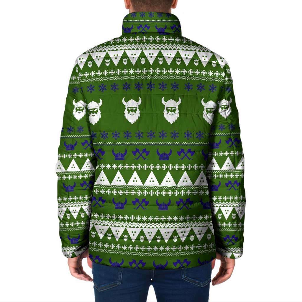 Amazing Viking Christmas Padded Jacket Xmas Holiday Patterns - Wonder Print Shop