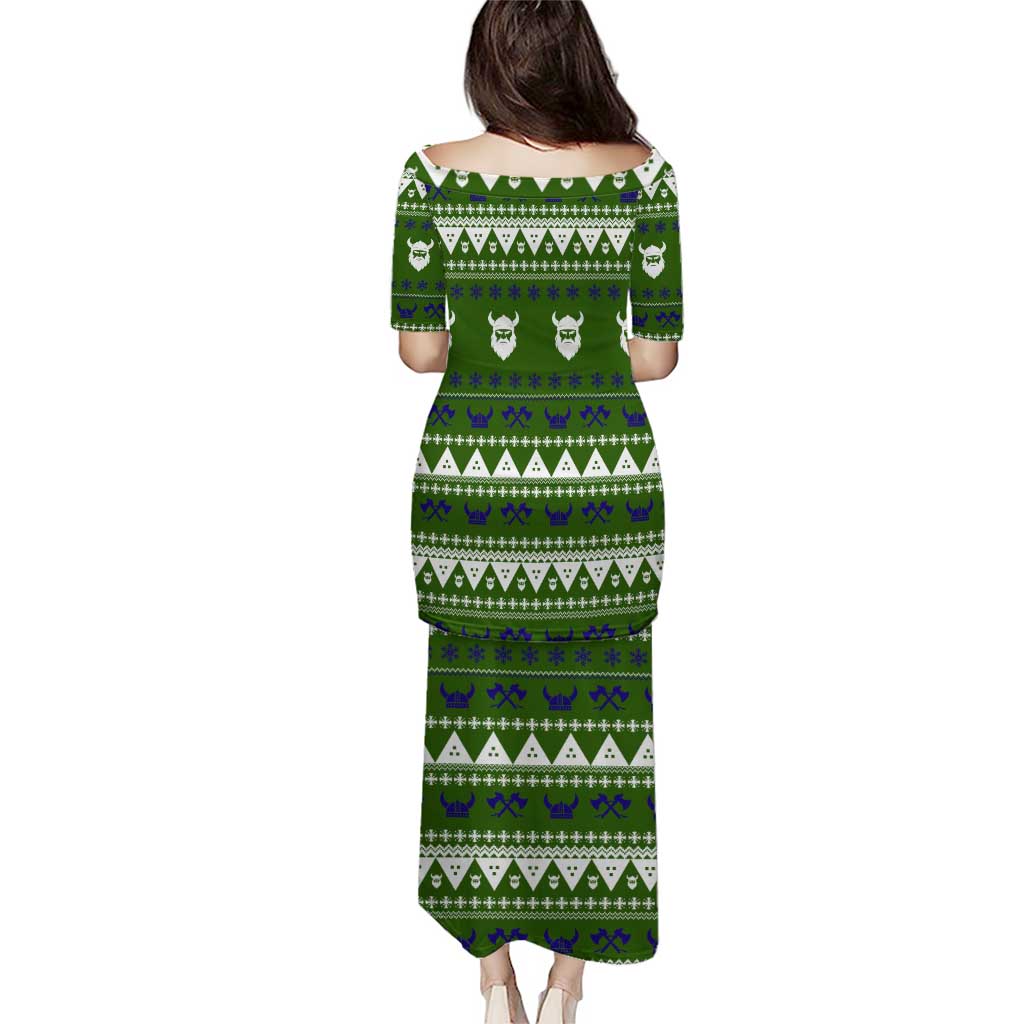 Amazing Viking Christmas Puletasi Xmas Holiday Patterns - Wonder Print Shop