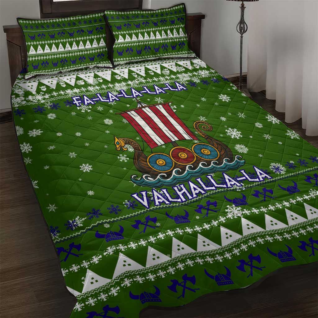 Amazing Viking Christmas Quilt Bed Set Xmas Holiday Patterns - Wonder Print Shop