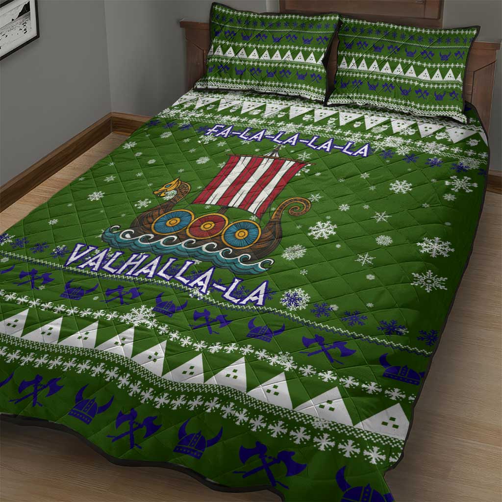 Amazing Viking Christmas Quilt Bed Set Xmas Holiday Patterns - Wonder Print Shop