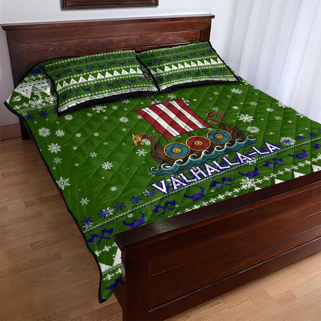 Amazing Viking Christmas Quilt Bed Set Xmas Holiday Patterns - Wonder Print Shop