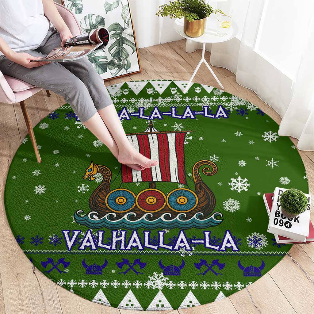 Amazing Viking Christmas Round Carpet Xmas Holiday Patterns - Wonder Print Shop