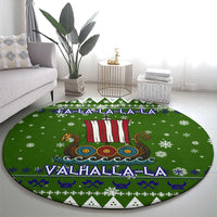 Amazing Viking Christmas Round Carpet Xmas Holiday Patterns - Wonder Print Shop