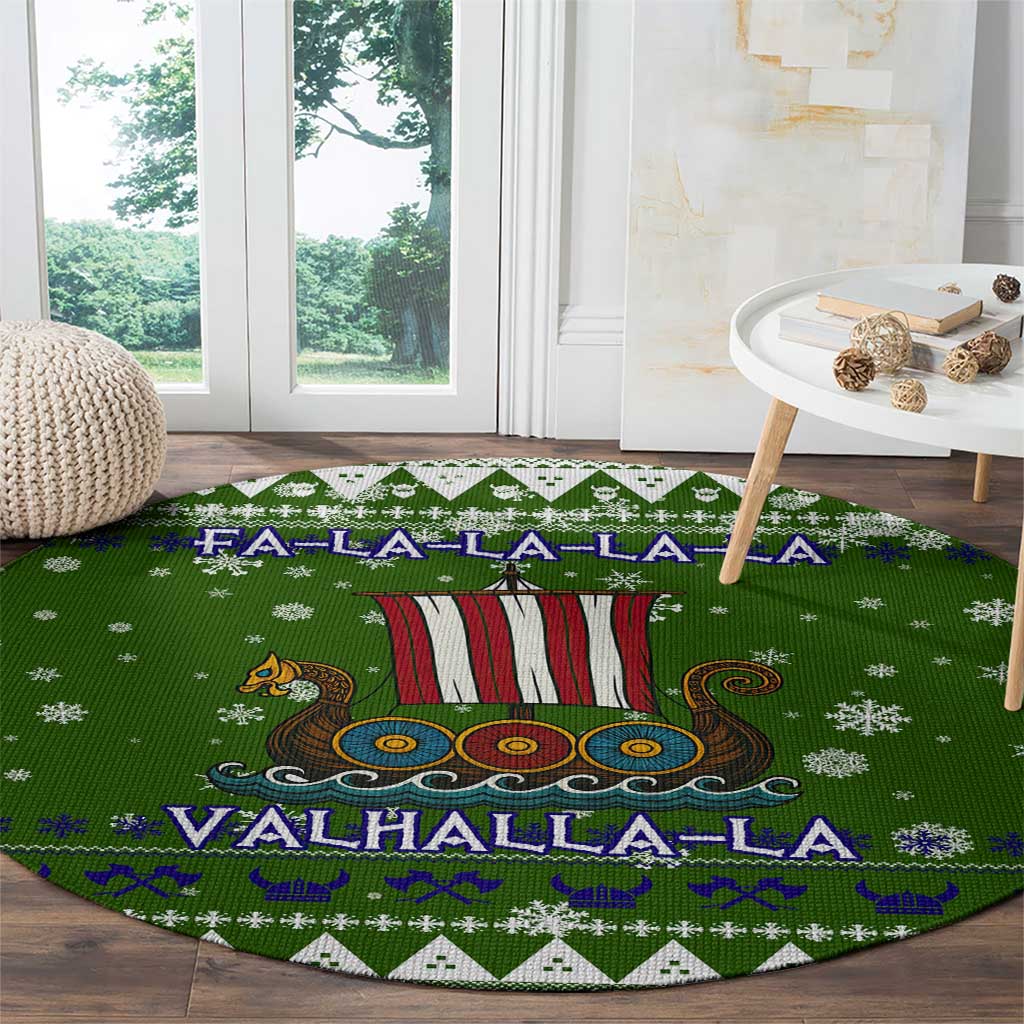 Amazing Viking Christmas Round Carpet Xmas Holiday Patterns - Wonder Print Shop