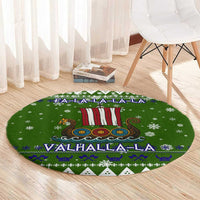 Amazing Viking Christmas Round Carpet Xmas Holiday Patterns - Wonder Print Shop