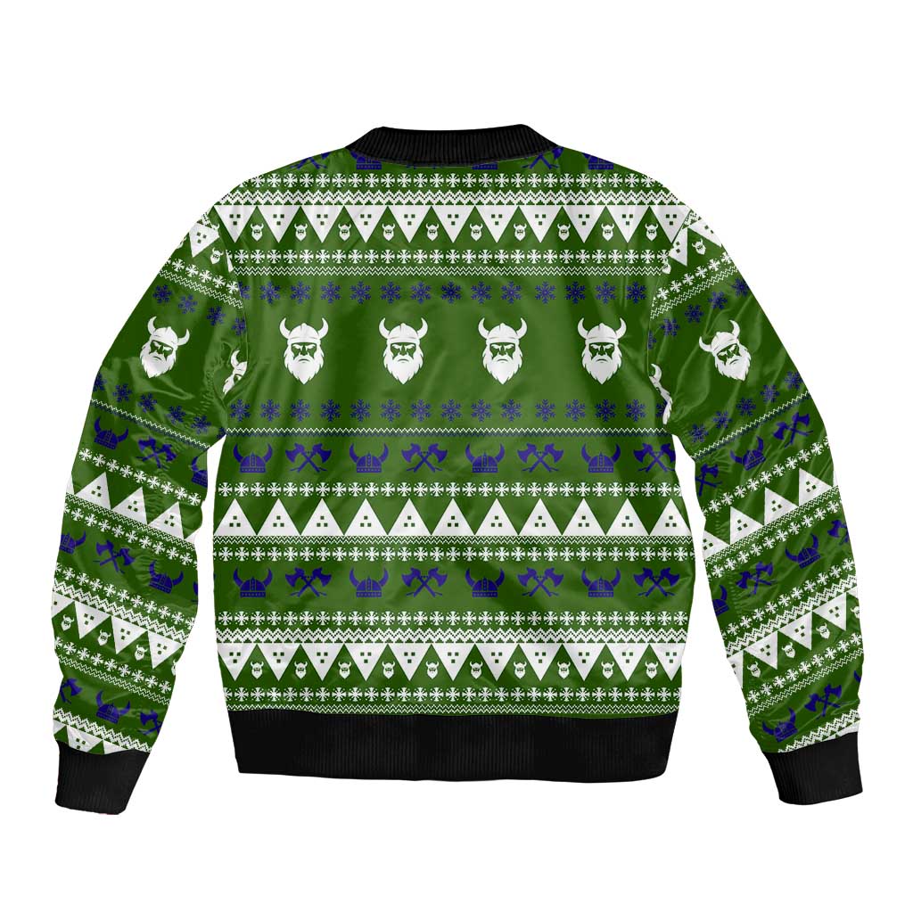 Amazing Viking Christmas Sleeve Zip Bomber Jacket Xmas Holiday Patterns - Wonder Print Shop