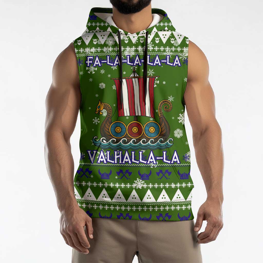 Amazing Viking Christmas Sleeveless Hoodie Xmas Holiday Patterns - Wonder Print Shop