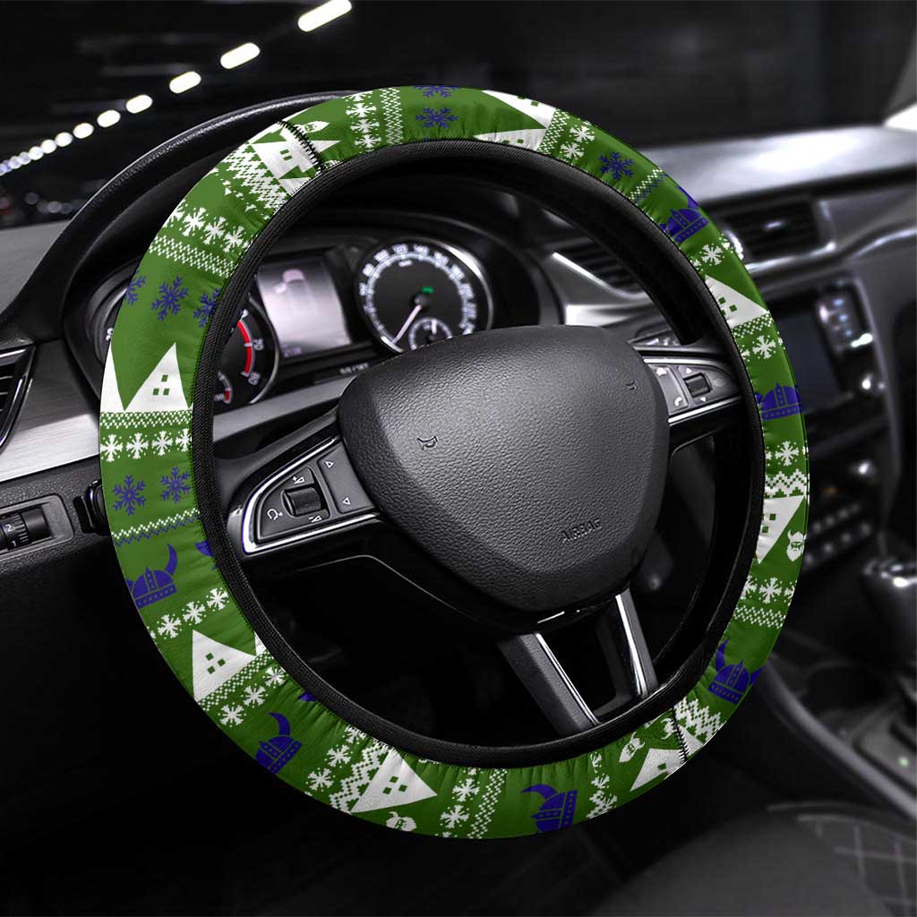 Amazing Viking Christmas Steering Wheel Cover Xmas Holiday Patterns - Wonder Print Shop