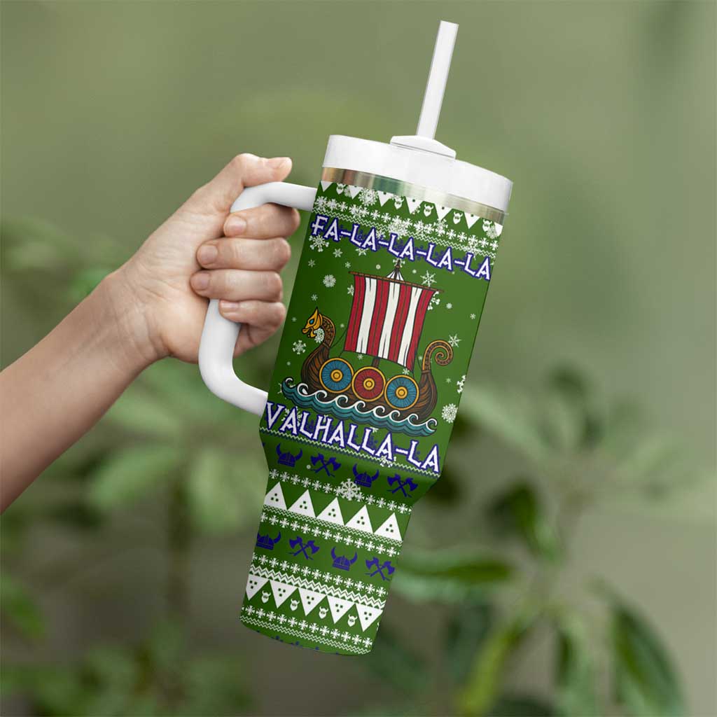 Amazing Viking Christmas Tumbler With Handle Xmas Holiday Patterns - Wonder Print Shop