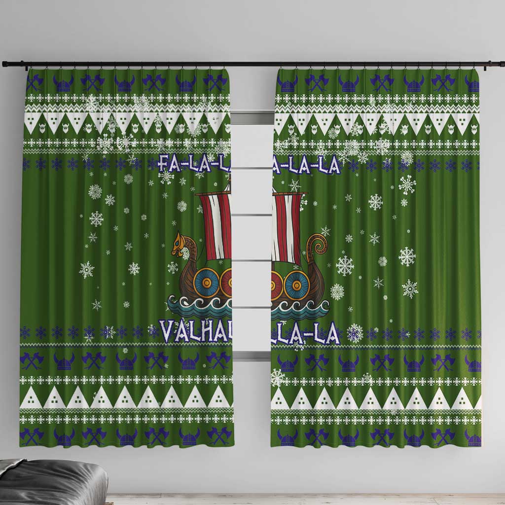 Amazing Viking Christmas Window Curtain Xmas Holiday Patterns - Wonder Print Shop