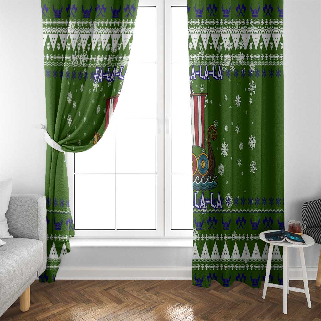 Amazing Viking Christmas Window Curtain Xmas Holiday Patterns - Wonder Print Shop