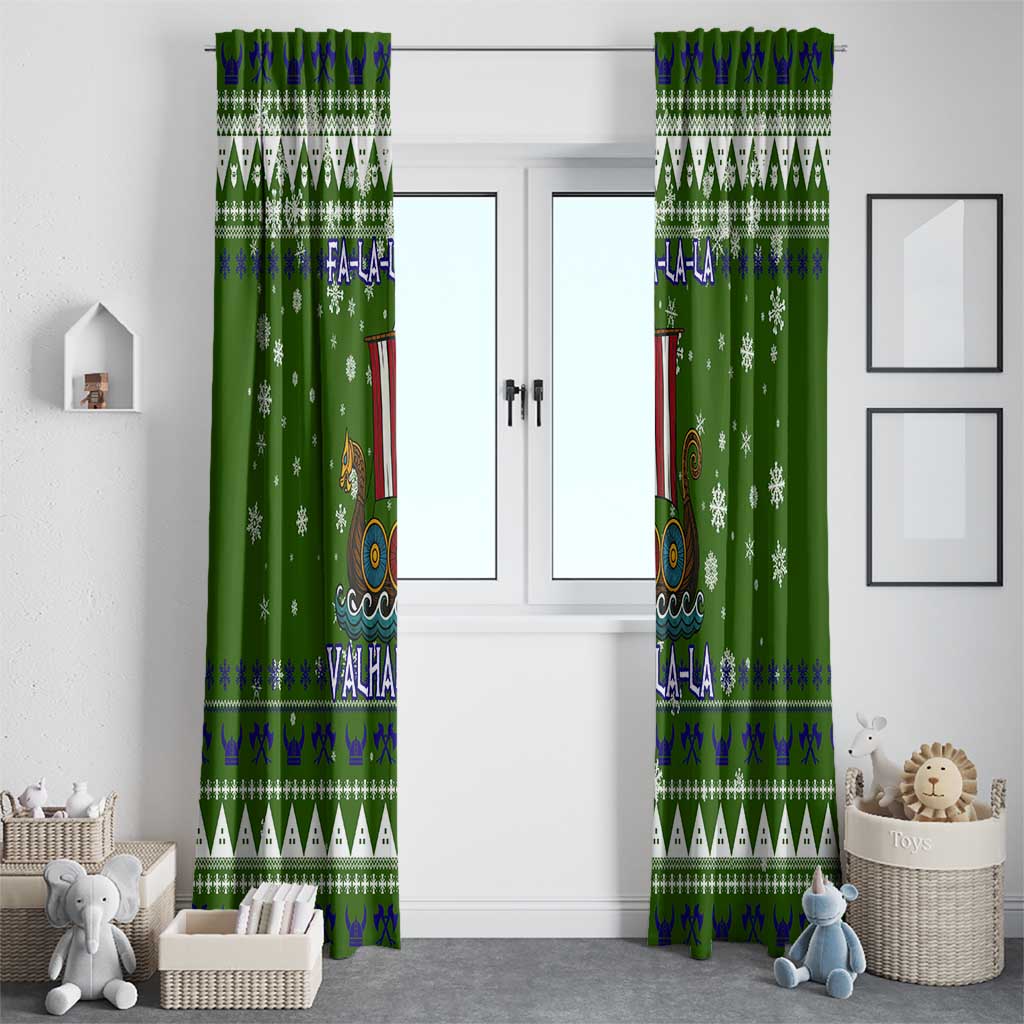 Amazing Viking Christmas Window Curtain Xmas Holiday Patterns - Wonder Print Shop