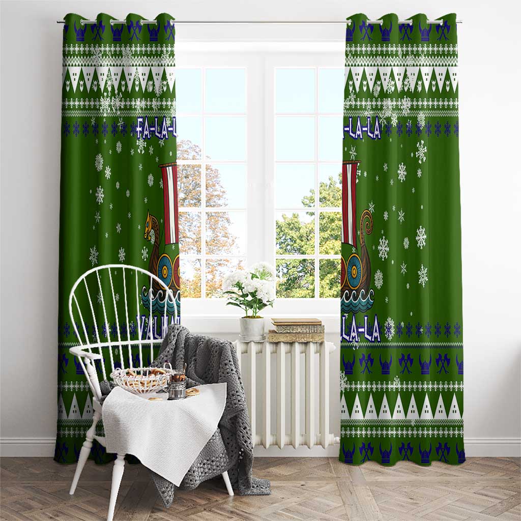 Amazing Viking Christmas Window Curtain Xmas Holiday Patterns - Wonder Print Shop