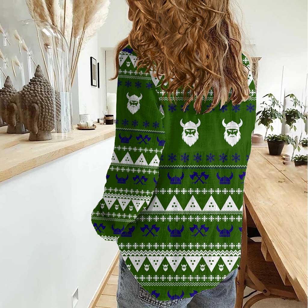 Amazing Viking Christmas Women Casual Shirt Xmas Holiday Patterns - Wonder Print Shop