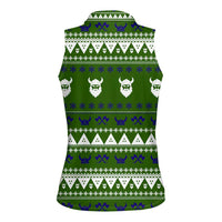 Amazing Viking Christmas Women Sleeveless Polo Shirt Xmas Holiday Patterns - Wonder Print Shop