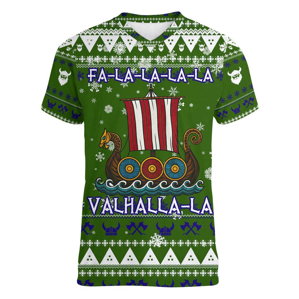 Amazing Viking Christmas Women V-Neck T-Shirt Xmas Holiday Patterns - Wonder Print Shop
