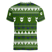 Amazing Viking Christmas Women V-Neck T-Shirt Xmas Holiday Patterns - Wonder Print Shop