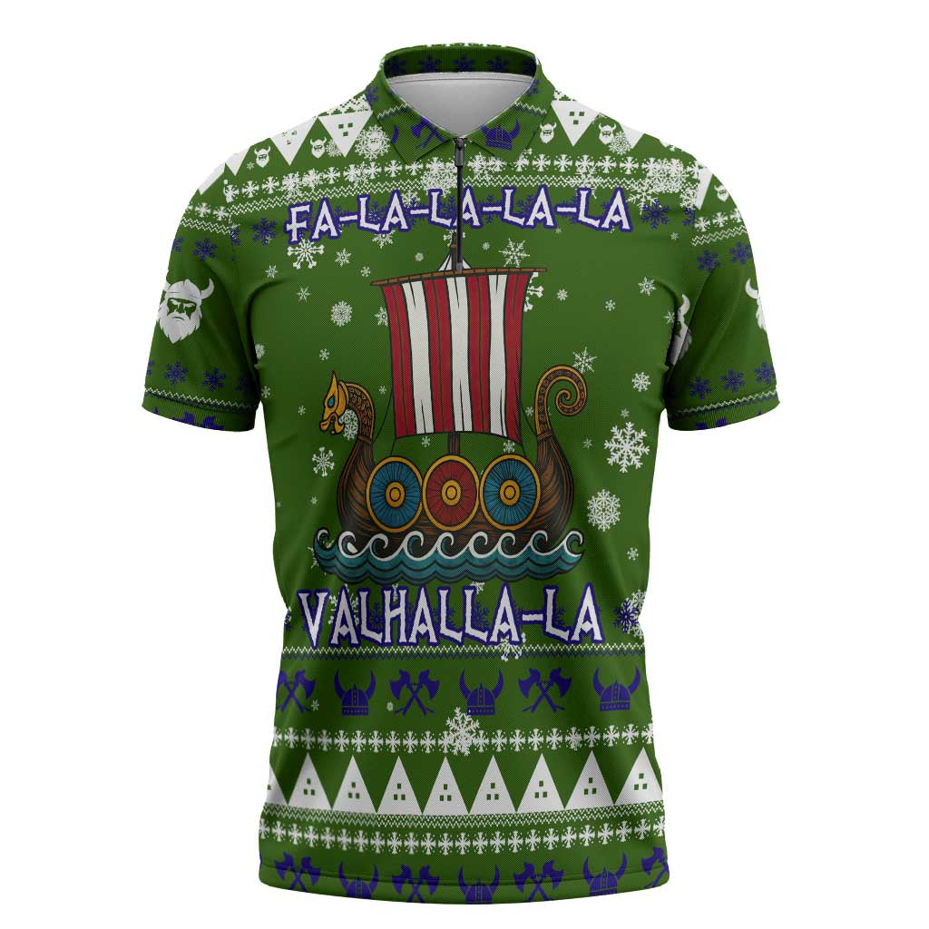 Amazing Viking Christmas Zipper Polo Shirt Xmas Holiday Patterns - Wonder Print Shop
