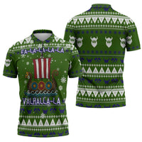 Amazing Viking Christmas Zipper Polo Shirt Xmas Holiday Patterns - Wonder Print Shop