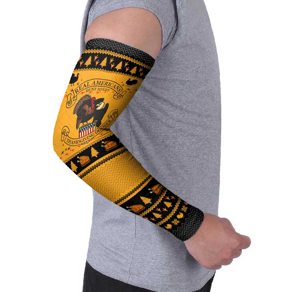 Americans Turkey Hunting Thanksgiving Christmas Arm Sleeves Xmas Holiday Patterns - Wonder Print Shop