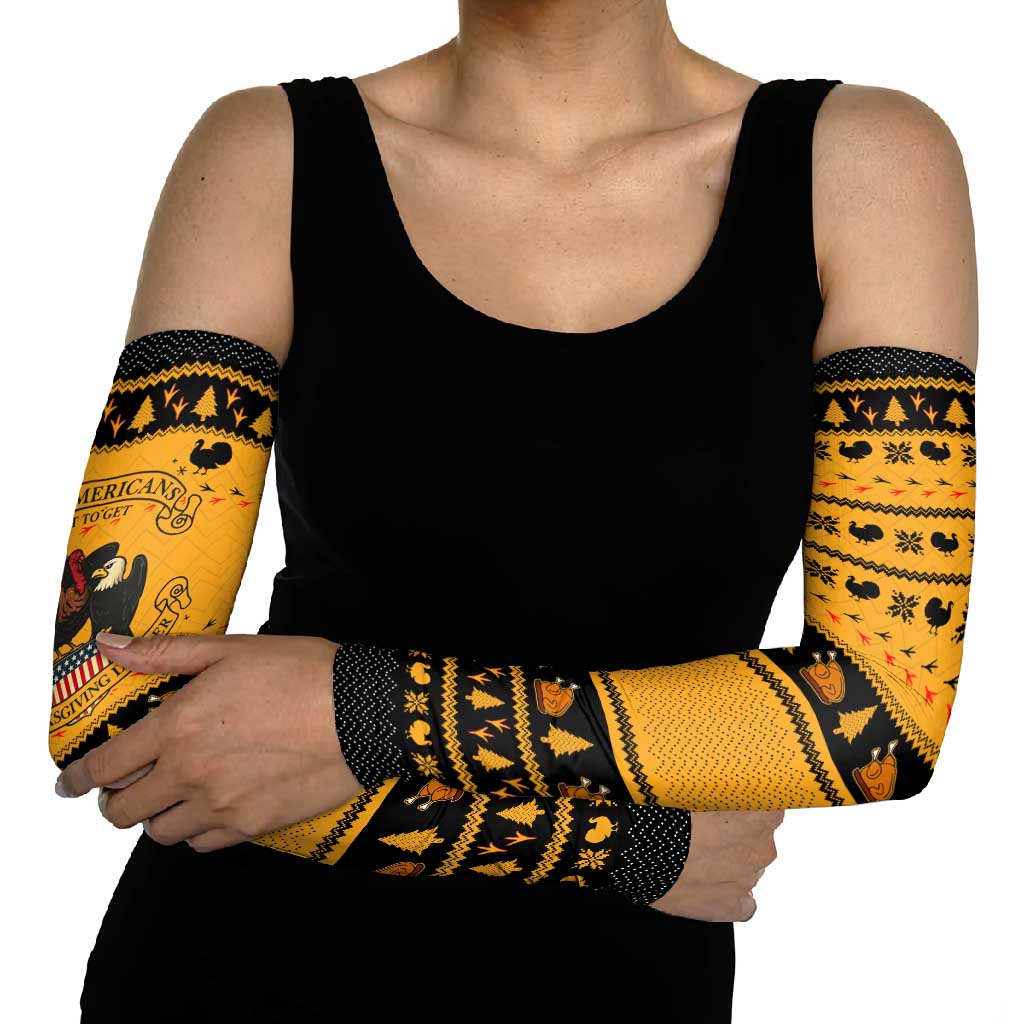Americans Turkey Hunting Thanksgiving Christmas Arm Sleeves Xmas Holiday Patterns - Wonder Print Shop