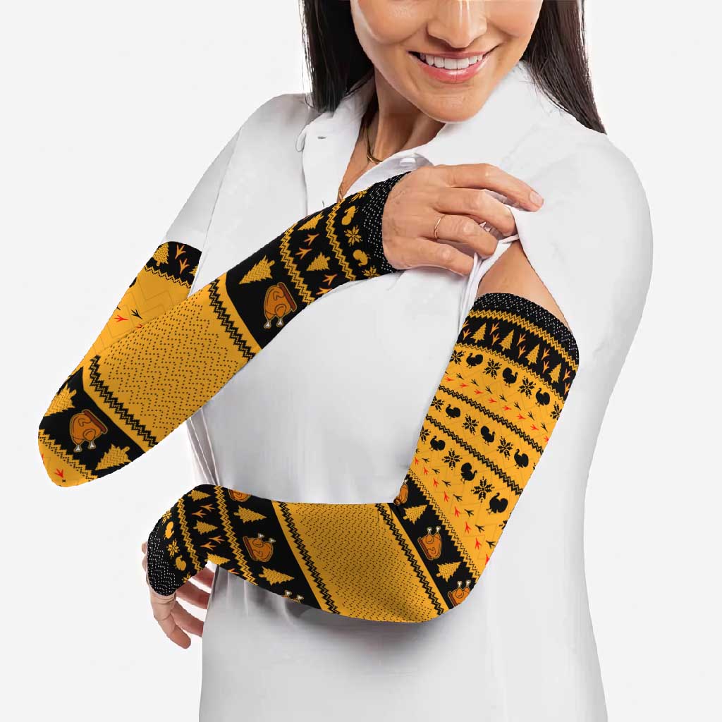 Americans Turkey Hunting Thanksgiving Christmas Arm Sleeves Xmas Holiday Patterns - Wonder Print Shop