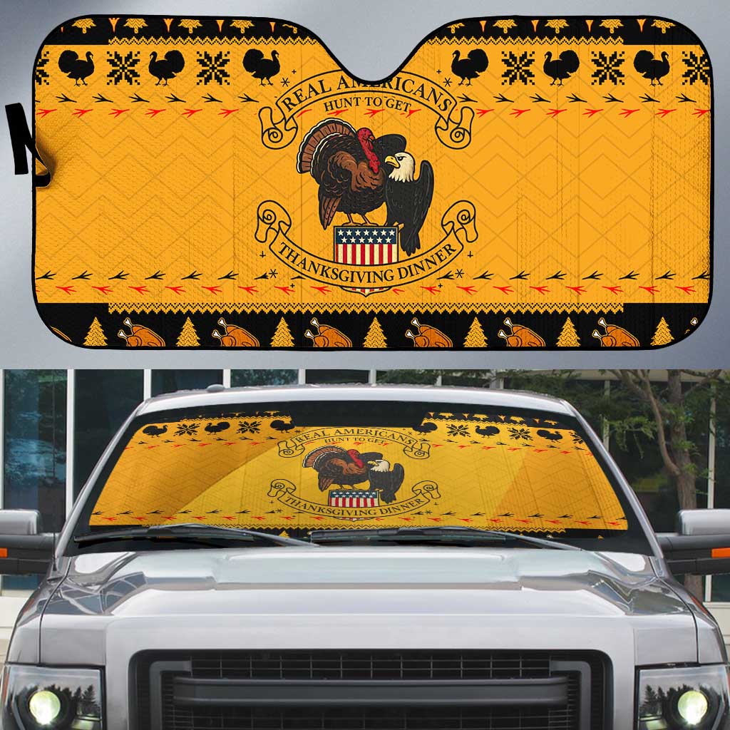 Americans Turkey Hunting Thanksgiving Christmas Auto Sun Shade Xmas Holiday Patterns - Wonder Print Shop
