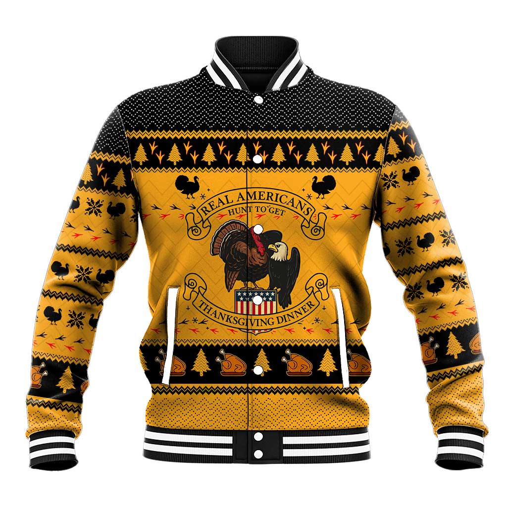 Americans Turkey Hunting Thanksgiving Christmas Baseball Jacket Xmas Holiday Patterns - Wonder Print Shop