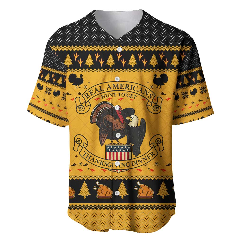 Americans Turkey Hunting Thanksgiving Christmas Baseball Jersey Xmas Holiday Patterns - Wonder Print Shop