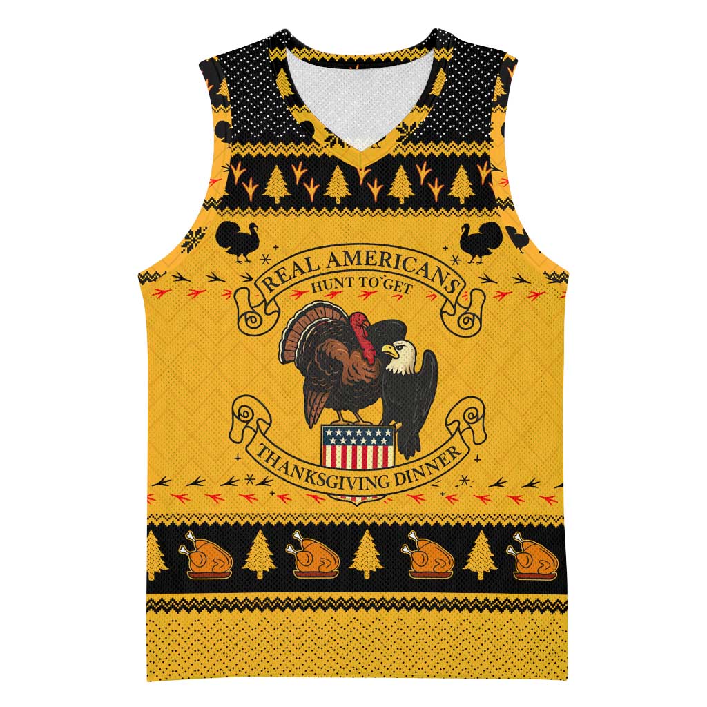 Americans Turkey Hunting Thanksgiving Christmas Basketball Jersey Xmas Holiday Patterns - Wonder Print Shop