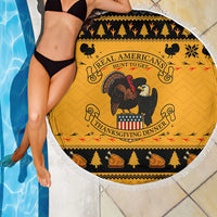 Americans Turkey Hunting Thanksgiving Christmas Beach Blanket Xmas Holiday Patterns - Wonder Print Shop